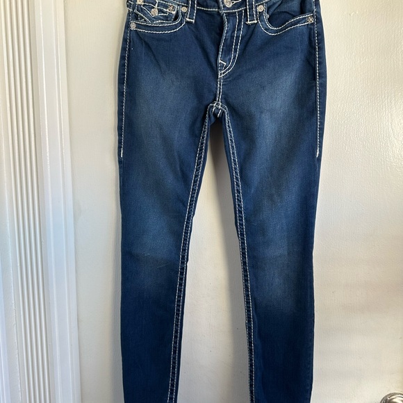 True Religion Women's Blue Denim Curvy Skinny Stretchy Jeans Size 27 - Picture 2 of 12